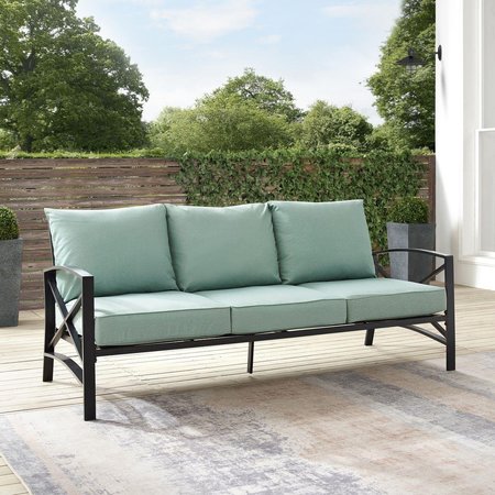 CROSLEY FURNITURE Outdoor Metal Sofa, Mist & Oil Rubbed Bronze KO60027BZ-MI